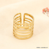 Bague large multi-anneaux en acier inoxydable 0423094 doré