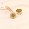 Bague ronde acier inoxydable pierre naturelle 0424058 rose Bague ronde acier inoxydable pierre naturelle 0424058 rose