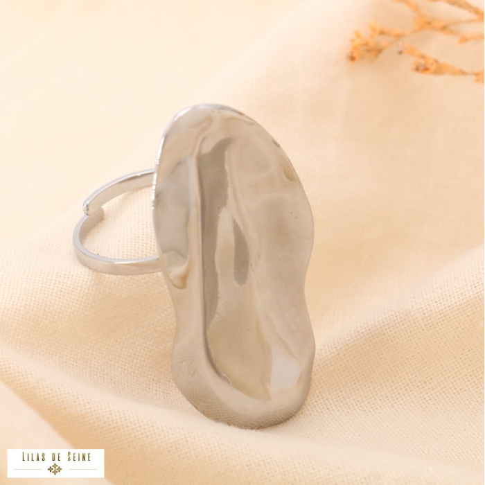 Bague oversize contemporaine acier inoxydable 0424509 argenté Bague oversize contemporaine acier inoxydable 0424509 argenté