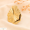 Bague oversize fleur stylisée acier inoxydable 0424513 doré