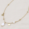 Collier acier inoxydable goutte nacre perle d’eau douce 0124111 blanc Collier acier inoxydable goutte nacre perle d’eau douce 0124111 blanc