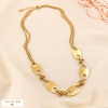 Collier double-chaîne maillons grains de café acier inoxydable 0124552 doré