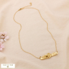 Collier acier inoxydable pendentif nœud stylisé 0124504 doré