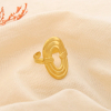 Bague acier inoxydable ouverte ovale ajouré design 0425085 doré