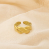 Bague acier inoxydable ouverte effet torsadé 0425081 doré