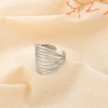 Bague acier inoxydable ouverte multi rang ajouré 0425086 argenté