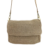 Sac souple porté épaule polyester métallisé bandoulière femme 0922552 beige gold