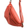 SAC BANANE CUIR VÉRITABLE DAIM 0924001 rouge corail