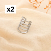 2 Bijoux d'oreilles acier inoxydable ajouré cercle 0325155 argenté