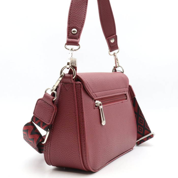 Sac porte épaule simili-cuir grainé Flora&Co femme 0924023 rouge bordeaux