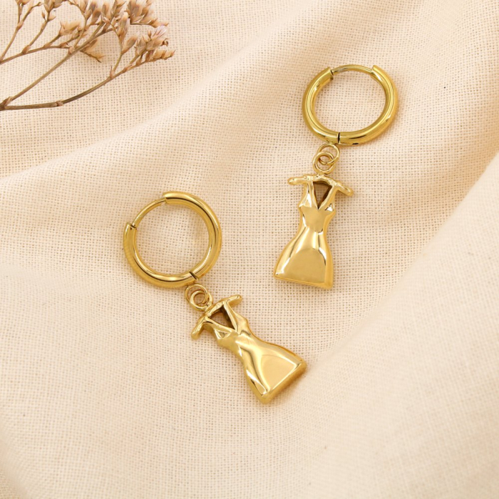 Boucles d’oreilles robe minimaliste acier inoxydable 0325190 doré Boucles d’oreilles robe minimaliste acier inoxydable 0325190 doré