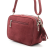 Sac à bandoulière Flora&Co simili daim pompon 0925505 rouge bordeaux Sac à bandoulière Flora&Co simili daim pompon 0925505 rouge bordeaux