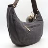 Sac porté épaule style banane Flora&Co simili-cuir velours côtelé pompon 0925507 gris foncé Sac porté épaule style banane Flora&Co simili-cuir velours côtelé pompon 0925507 gris foncé