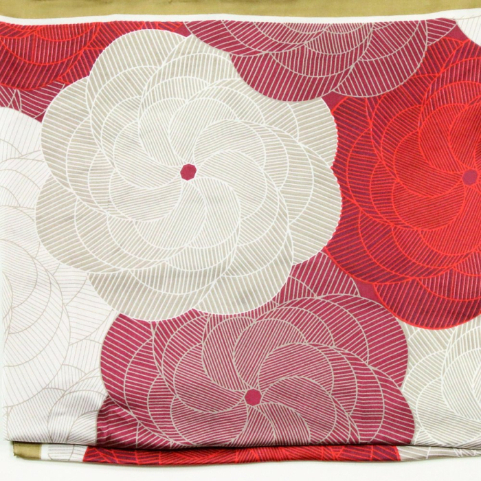 Foulard carré satin polyester motif floral géométrique 0725513 rouge bordeaux