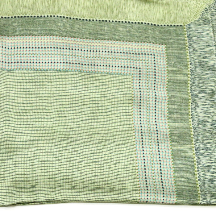 Foulard carré satin polyester motifs géométriques 0725518 vert