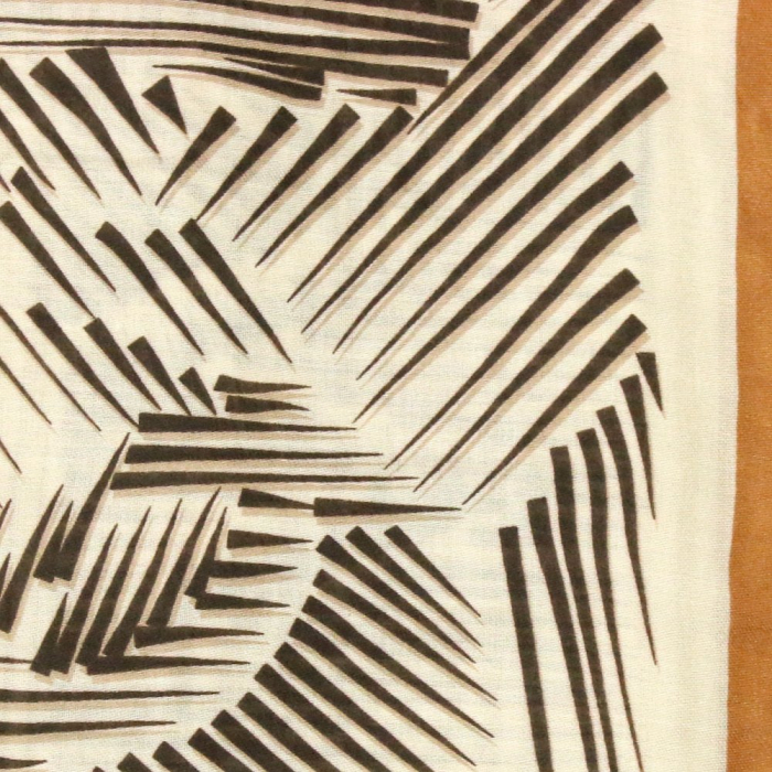 Écharpe viscose coton imprimé graphique 0725511 marron