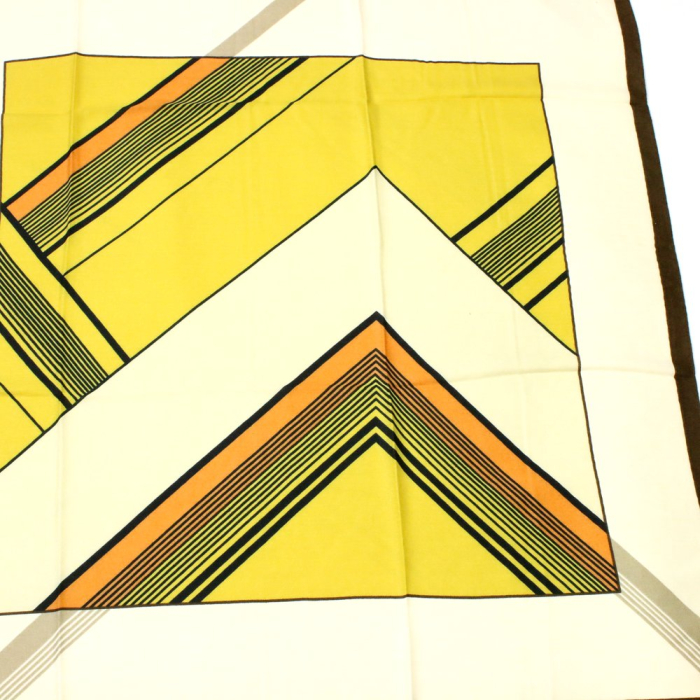 Foulard carré géométrique polyester femme 0725514 cognac