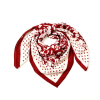 Foulard carré polyester imprimé roses rouges femme 0725516 rouge bordeaux
