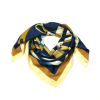 Foulard carré polyester bleu marine motifs graphiques femme 0725522 bleu foncé