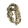 Foulard imprimé fleur paillette viscose coton 0725501 marron