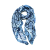Foulard imprimé cercles entrelacés viscose coton 0725505 bleu
