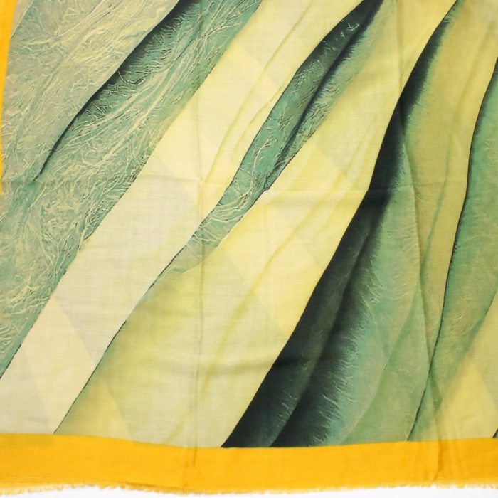 Foulard imprimé graphique viscose coton 0725507 vert
