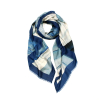 Foulard imprimé graphique viscose coton 0725507 bleu