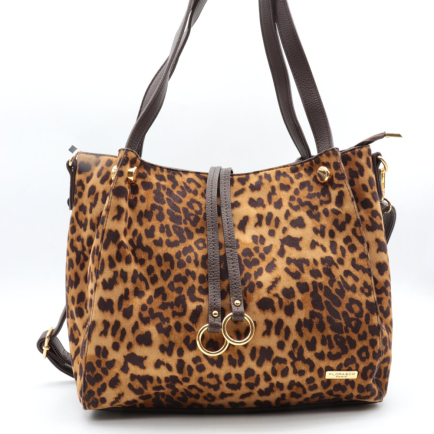Sac porté épaule motif léopard velours Flora&Co 0925519 taupe