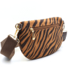 Sac banane motif zèbre velours Flora&Co 0925518 bronze Sac banane motif zèbre velours Flora&Co 0925518 bronze