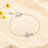 Bracelet acier inoxydable strass pendentif croix 0225585 argenté