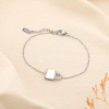 Bracelet cadenas acier inoxydable nacre strass 0225584 argenté
