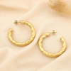 Boucles d’oreilles demi-créoles acier inox torsadé 0325570 doré