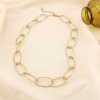 Collier acier inoxydable large maille ovale 0125581 doré