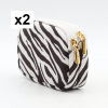 Porte-monnaie X2 motif zèbre Flora&Co polyester velours 0925536 blanc