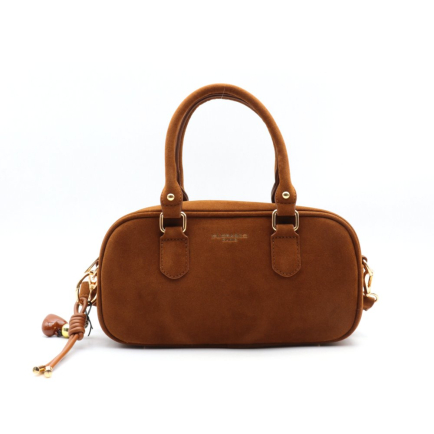 Sac à main bowling Flora&Co simili-cuir façon daim 0925523 cognac