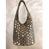 Sac à main seau effet daim clouté polyester 0925030 taupe