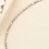 Collier Perles Allongées Cristal Facetté Acier Inoxydable 0125607 argenté