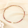 Collier cerceau acier inoxydable cristaux dégradés 0125635 magenta