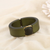 Bracelet jonc résine acier ouvrable effet mat 0225593 vert kaki