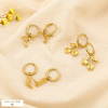 Set 3 boucles d'oreilles acier bottes cerise colibri 0325117 doré