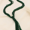 Sautoir multi-rangs acier inoxydable cristal franges 0125608 vert foncé