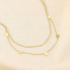 Collier double-rangs cœurs acier inoxydable 0126048 doré