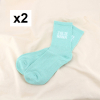 2 paires de chaussettes pailletées à message “JOLIE NANA” 0625537 vert aqua