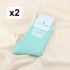 2 paires de chaussettes pailletées à message “PETITE BOMBE” 0625547 vert aqua