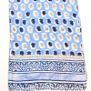 Étole femme imprimé graphique bohème soie viscose 0726002 bleu foncé