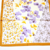 Carré satin touché soie imprimé floral patchwork polyester 0726014 jaune