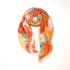 Foulard imprimé grandes fleurs stylisées femme 0726023 orange