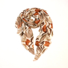 Foulard femme imprimé abstrait organique 0726024 marron