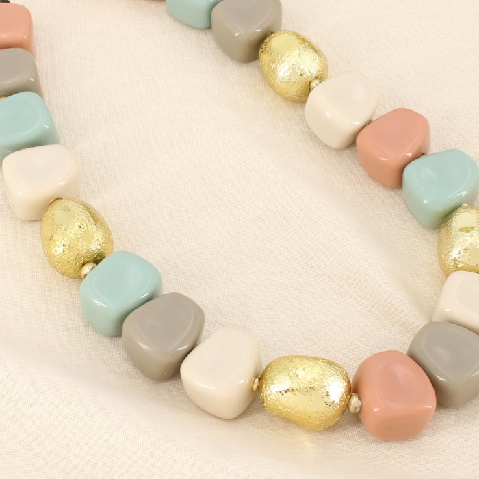Collier cubes résine acétate multicolore 0126079 multi