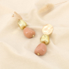 Boucles d’oreille pendantes métal doré résine acétate 0326066 rose nude